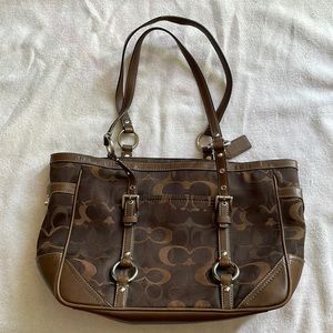 Coach “c” shoulder bag brown